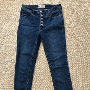 Free People Reagan Button Fly Skinny Jeans